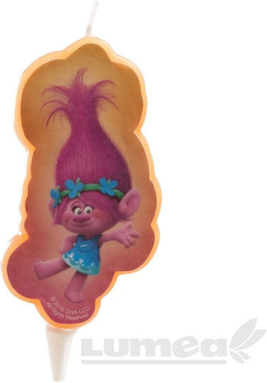Trolls Geburtstagkerze Rosa Lumea
