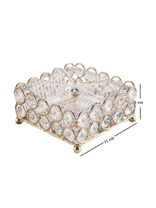 Modern Square 2 In 1 Ashtray Pufo Elegant Glass Metal Elegant Combination Indoor Outdoor Terrace Office