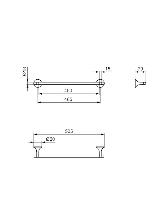 Towel Rail Ideal Standard La Dolce Vita T5497a2 Brushed Gold Matte