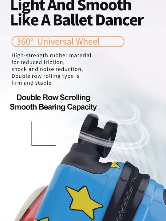 Kourk Kids Cabin Hard Gray Suitcase With 4 Wheels Height 44cm
