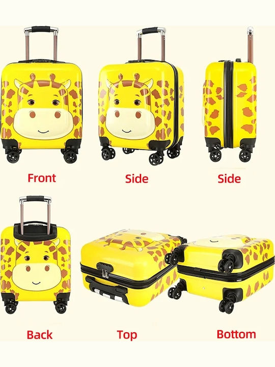 Kourk Kids Cabin Hard Suitcase Cat with 4 Wheels Height 44cm