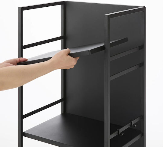 Yamazaki Wooden Kitchen Trolley 3 Tiers Black 42x32.1x84cm