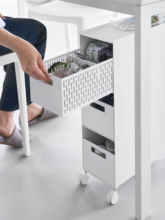 Yamazaki Tower Kitchen Trolley White 48x13x80cm