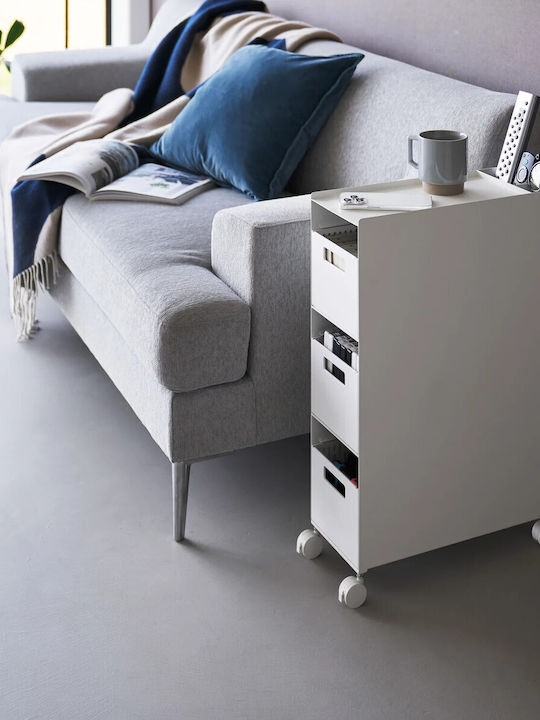 Yamazaki Tower Kitchen Trolley White 48x13x80cm
