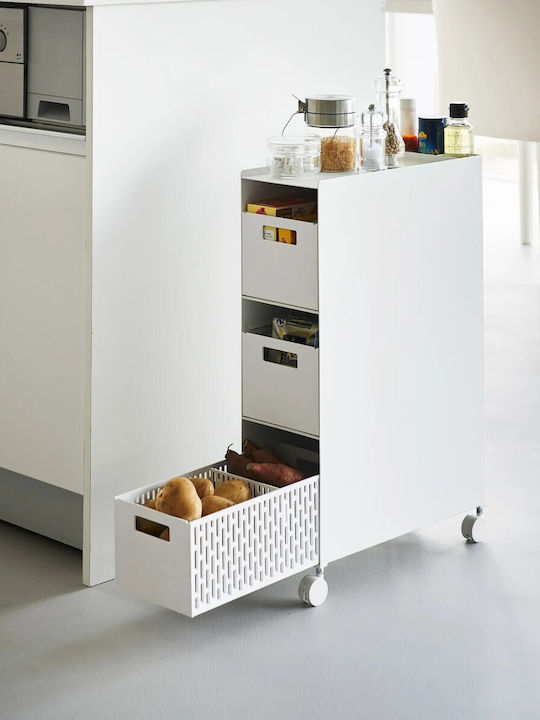 Yamazaki Tower Kitchen Trolley White 48x13x80cm