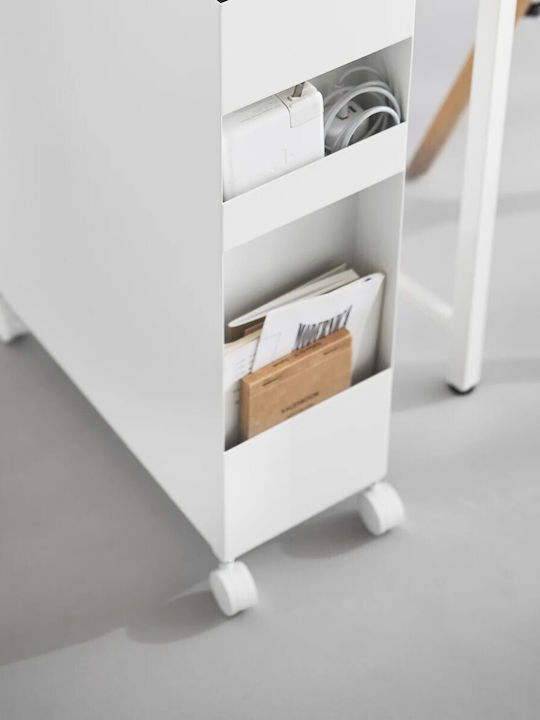 Yamazaki Tower Kitchen Trolley White 48x13x80cm