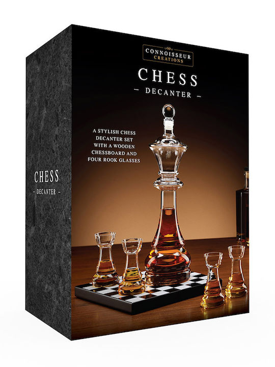 Chess Decanter Γυάλινη Καράφα Σερβιρίσματος 20εκ. με Πώμα και Ποτήρια Διάφανη 750ml Chess Decanter Γυάλινη Καράφα Σερβιρίσματος 20εκ. με Πώμα και Ποτήρια Διάφανη 750ml