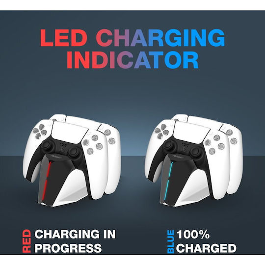 Evolveo Dockcharge Stație de încărcare pentru 2 controllere PS5 Alb