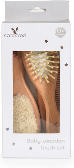 Cangaroo Baby Brush & Comb Brown 3pcs