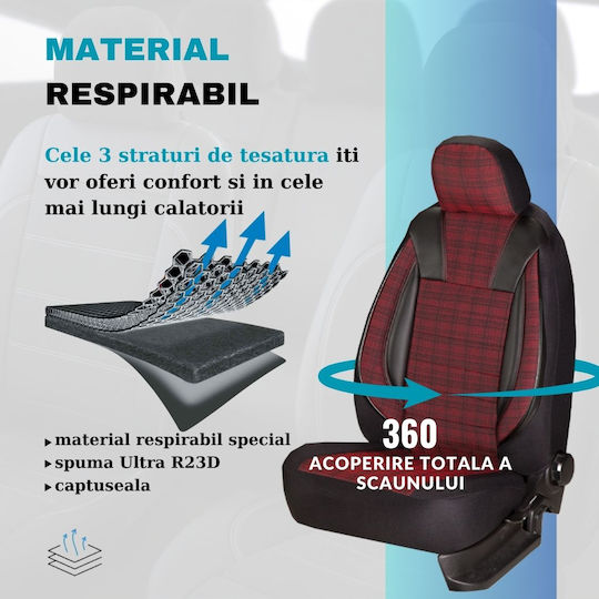 Smartic Set Spătare Auto 11buc Roșu