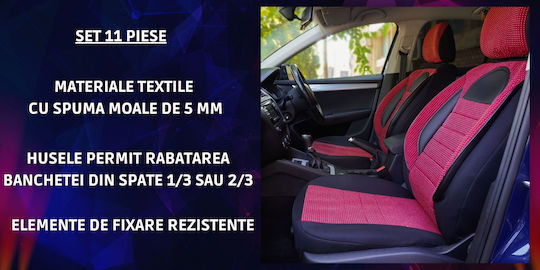 Smartic Set Spătare Auto 11buc Roșu