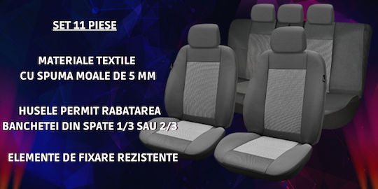 Smartic Σετ Πλατοκαθίσματα Αυτοκινήτου 11τμχ Μαύρα