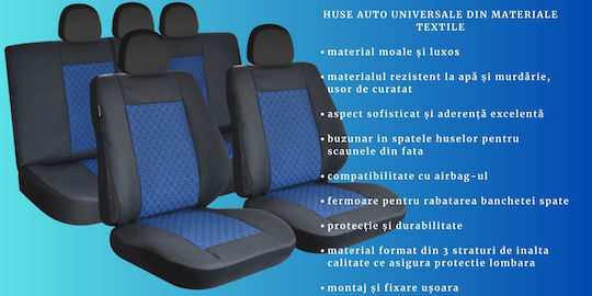 Smartic Set Spătare Auto 11buc Albastru
