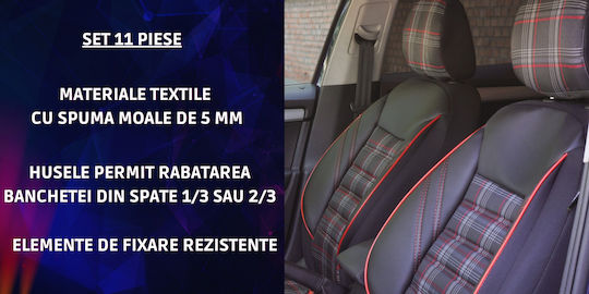 Smartic Set Spătare Auto 11buc Negru