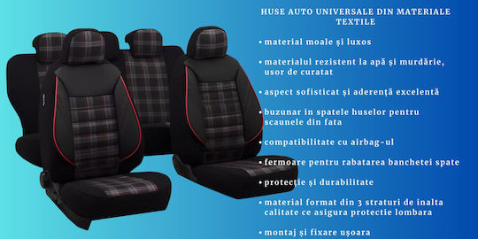 Smartic Set Spătare Auto 11buc Negru