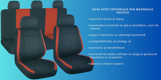 Smartic Set Spătare Auto 9buc Roșu