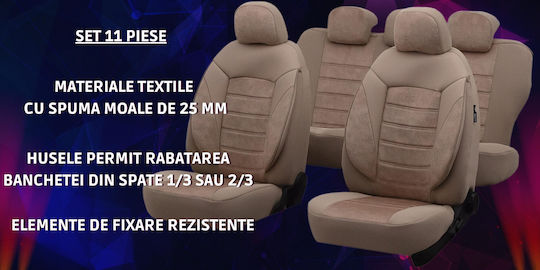 Smartic Set Spătare Auto 11buc Bej