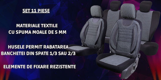 Smartic Set Spătare Auto 11buc Gri