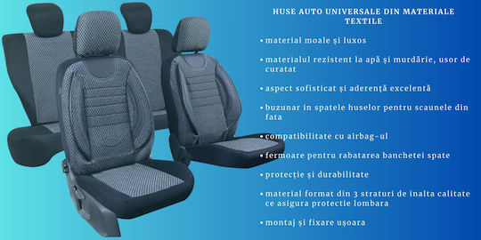 Smartic Set Spătare Auto 11buc Gri