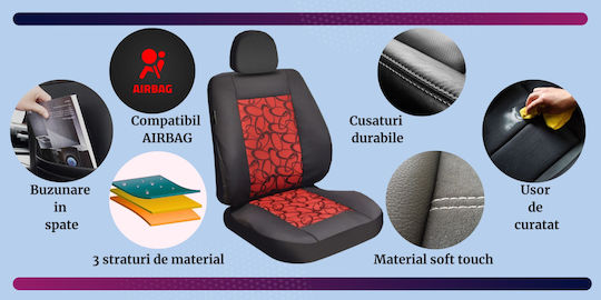 Smartic Car Seat Back Set 11pcs Red