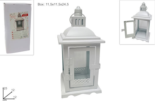 Διακοσμητικό Φανάρι Λευκό 25x12x12cm