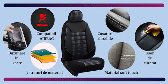 Smartic Car Seat Back Set 11pcs Black