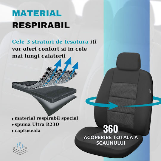 Smartic Set Spătare Auto 11buc Negru
