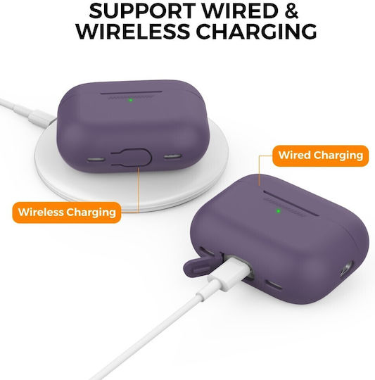 AHAstyle Θήκη Σιλικόνης σε Μωβ χρώμα για Apple AirPods Pro 2