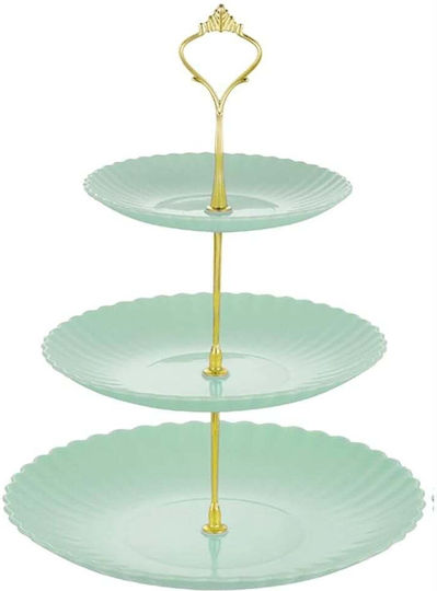 Plastic Dessert Divided Serving Plate Green