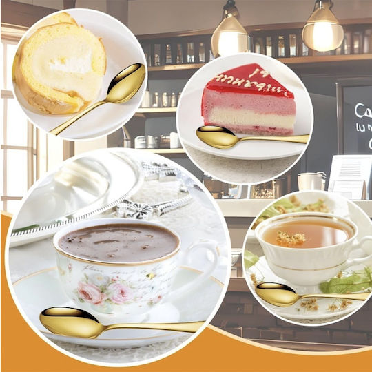 Löffelset Kaffee/Tee Edelstahl Braun 14cm 6Stück