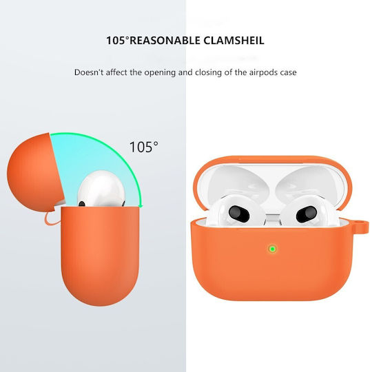 Hülle Silikon in Orange Farbe für Apple AirPods 3
