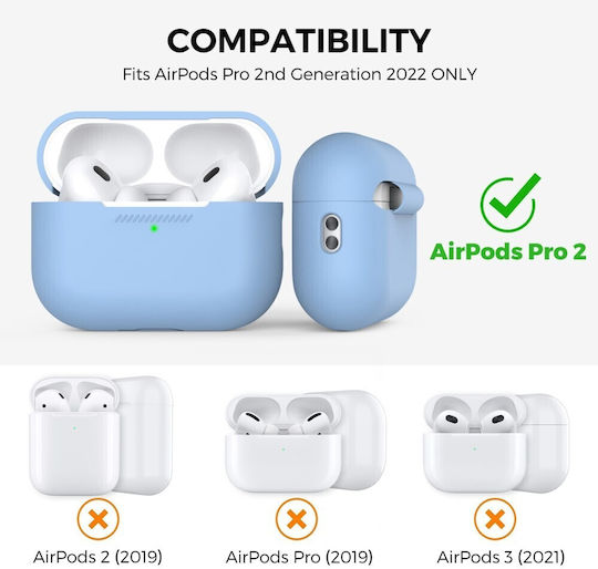 AHAstyle Case Silicone in Light Blue color for Apple AirPods Pro 2