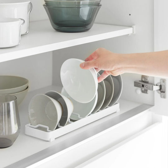 Yamazaki Поставка За Чинии За Шкаф Inox 32x8.6x2 См Бяла