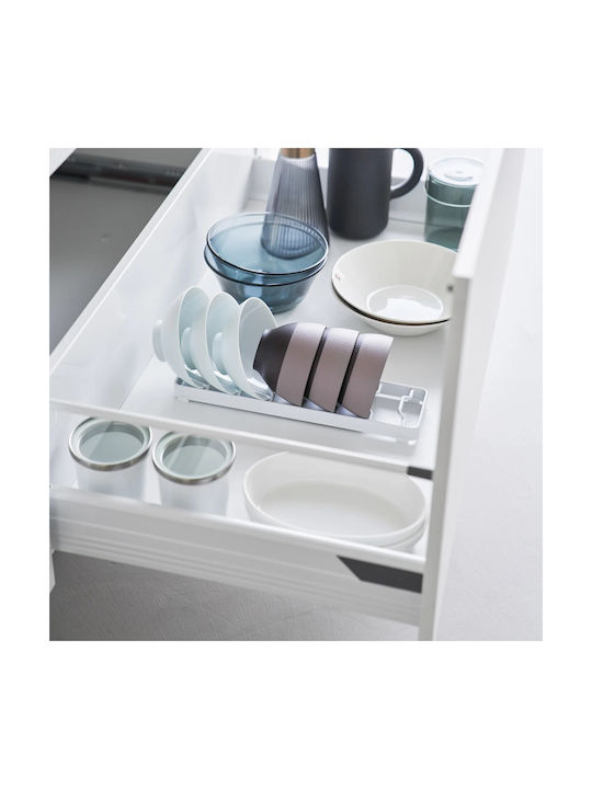 Yamazaki Cabinet Dish Rack Inox in White Color 8.6x32x2cm