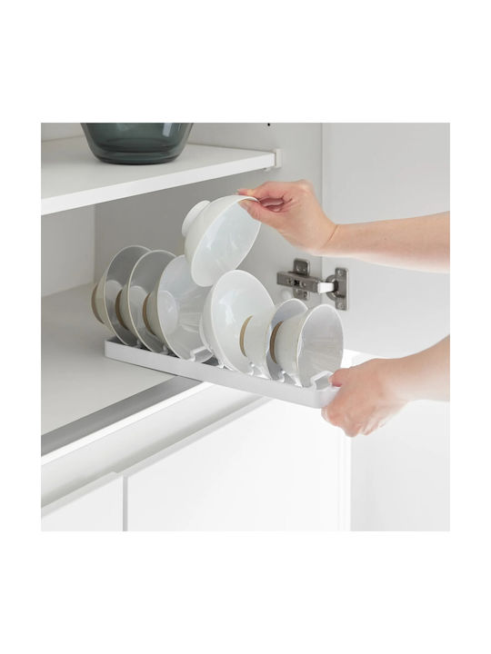 Yamazaki Cabinet Dish Rack Inox in White Color 8.6x32x2cm