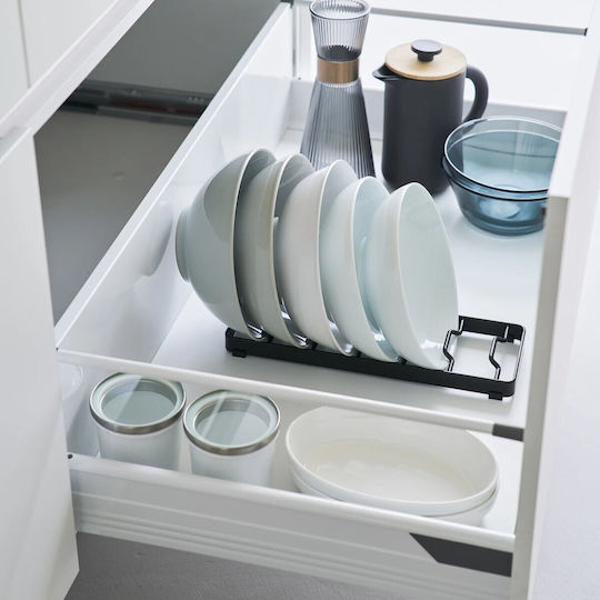 Yamazaki Πιατοθήκη Ντουλαπιού Inox 32x11x2εκ. Μαύρο