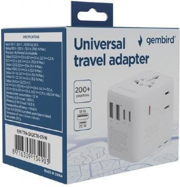 Gembird Αντάπτορας Πρίζας από Universal σε Universal