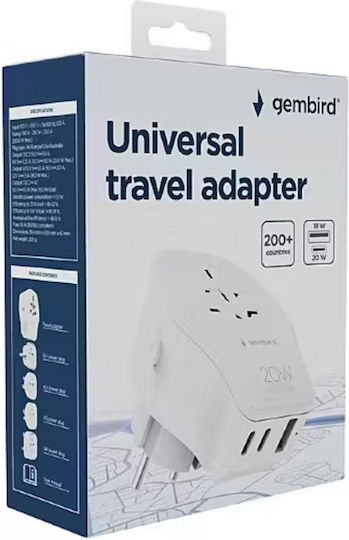 Gembird Αντάπτορας Πρίζας από Universal σε Universal