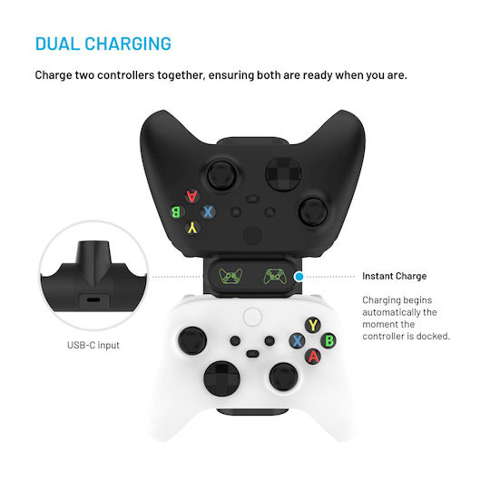 Fixed Зарядна станция за 2 контролера Xbox Series X/S - Xbox Серия X/S Черен