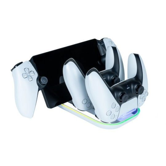 Bigben Interactive Charging Βάση για 2 χειριστήρια PS5 Λευκή
