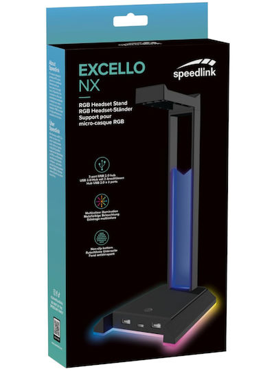 Speedlink Excello Nx Rgb Стойка за слушалки Usb 2.0 Хъб Черен