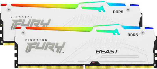Kingston Fury Beast RGB DDR5 32GB RAM with 2x16GB Modules and Speed 5600 for Desktop