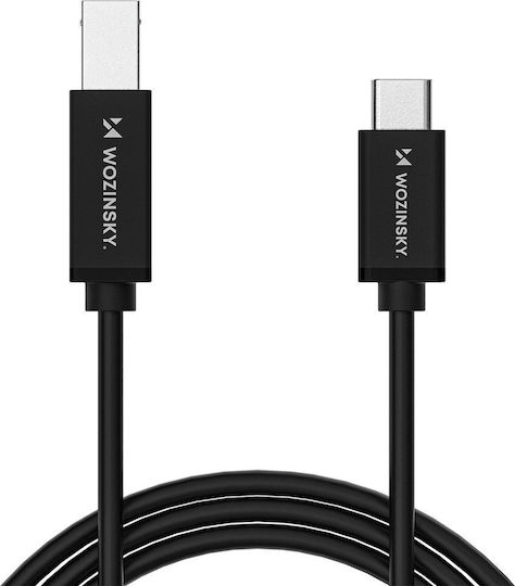 Wozinsky USB 2.0 Cable USB-C male - USB-B Black 1m