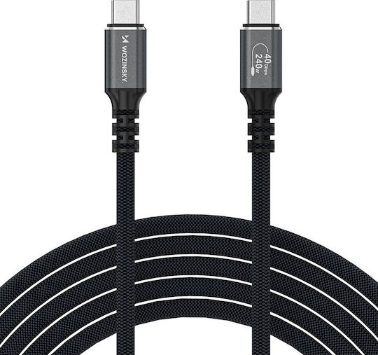 Wozinsky Video Cable USB-C male - Thunderbolt 4 240W PD Μαύρο 1.5m