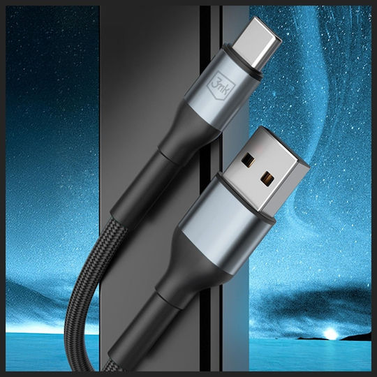 3MK Regular USB 2.0 Cablu USB-C bărbătesc - USB-A 18W Negru 1m
