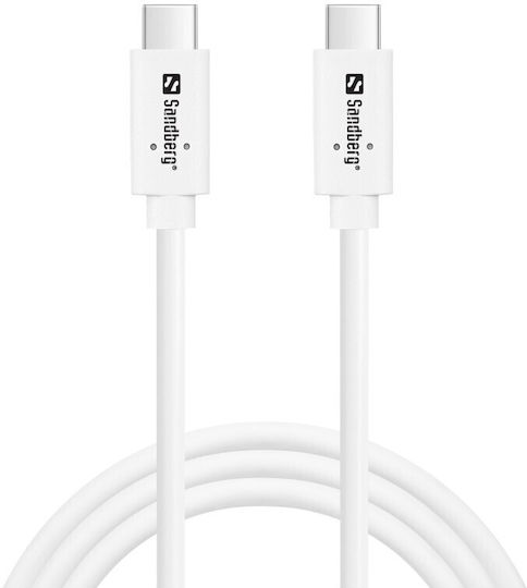 Sandberg USB 3.1 Kabel USB-C männlich - USB-C 100W Weiß 1m (136-53)