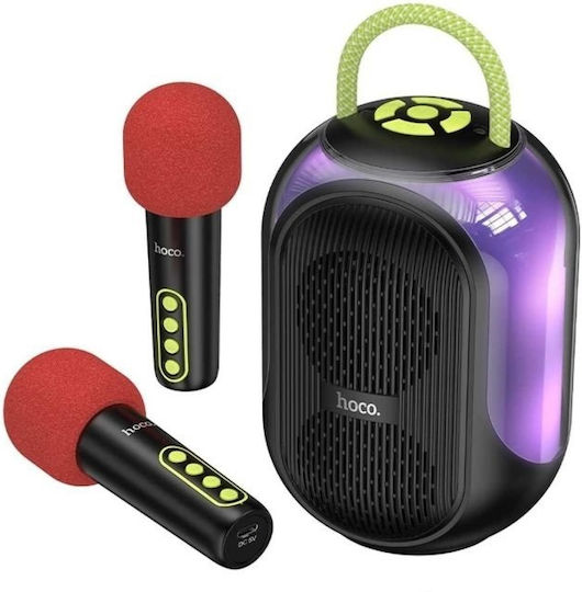 Hoco Karaoke Speaker with Wireless Microphones and Lighting Effects DS68 Black