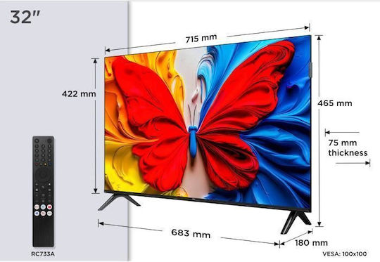TCL Смарт Телевизор 32" Full HD QLED 32S51K (2025)