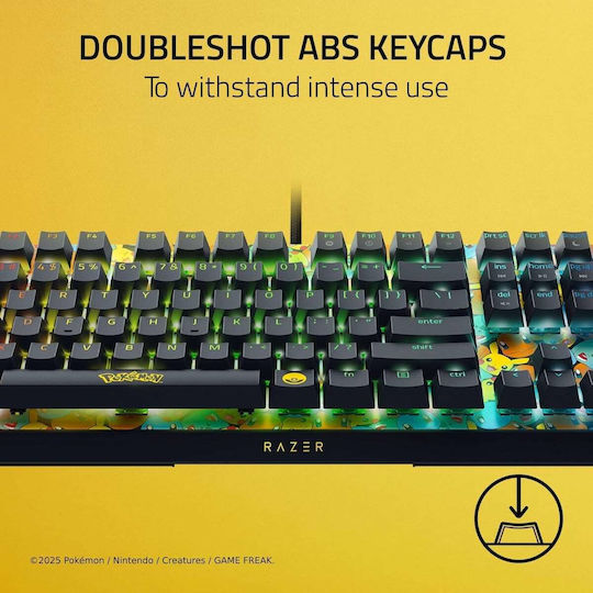 Razer Blackwidow V4 X Pokemon Kanto Starters Gaming Mechanical Keyboard with Razer Mechanical switches and RGB lighting (English US) Green