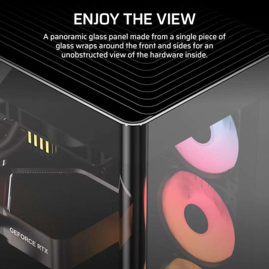 Corsair Frame 4500X RS-R ARGB Геймърско бюро Midi Tower Компютърна кутия със страничен прозорец Черен